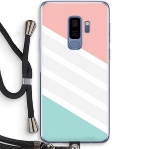 CaseCompany Strepen pastel: Samsung Galaxy S9 Plus Transparant Hoesje met koord