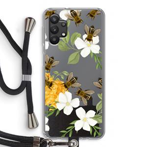 CaseCompany No flowers without bees: Samsung Galaxy A32 5G Transparant Hoesje met koord