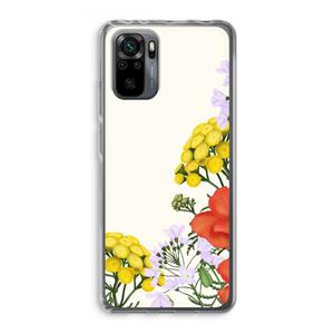 CaseCompany Wilde bloemen: Xiaomi Redmi Note 10 Pro Transparant Hoesje