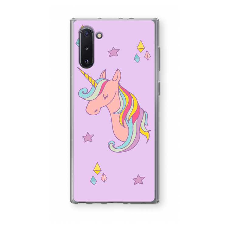 CaseCompany Roze eenhoorn: Samsung Galaxy Note 10 Transparant Hoesje