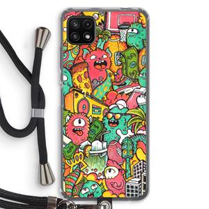 CaseCompany Vexx City: Samsung Galaxy A22 5G Transparant Hoesje met koord