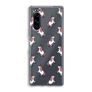 CaseCompany Eenhoorns overal: Sony Xperia 5 Transparant Hoesje