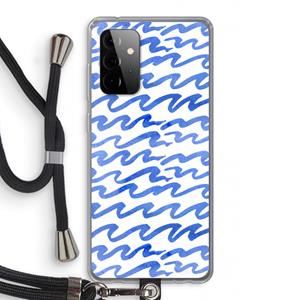 CaseCompany Blauwe golven: Samsung Galaxy A72 5G Transparant Hoesje met koord