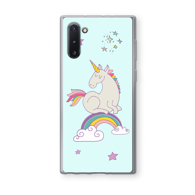 CaseCompany Regenboog eenhoorn: Samsung Galaxy Note 10 Transparant Hoesje