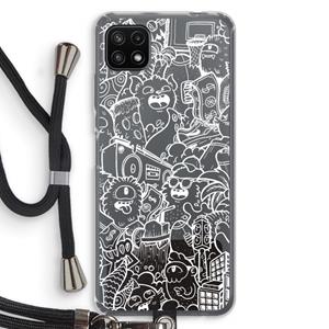 CaseCompany Vexx City #2: Samsung Galaxy A22 5G Transparant Hoesje met koord