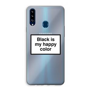 CaseCompany Black is my happy color: Samsung Galaxy A20s Transparant Hoesje