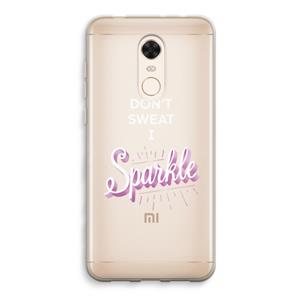 CaseCompany Sparkle quote: Xiaomi Redmi 5 Transparant Hoesje