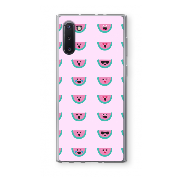 CaseCompany Smiley watermeloenprint: Samsung Galaxy Note 10 Transparant Hoesje