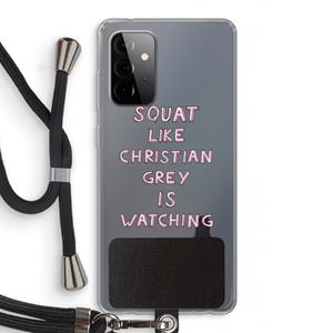 CaseCompany Christian Grey: Samsung Galaxy A72 5G Transparant Hoesje met koord