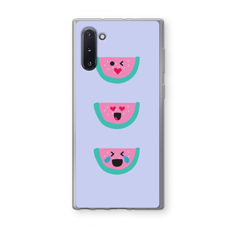 CaseCompany Smiley watermeloen: Samsung Galaxy Note 10 Transparant Hoesje
