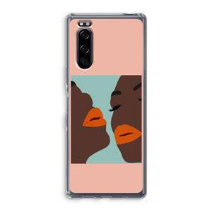 CaseCompany Orange lips: Sony Xperia 5 Transparant Hoesje
