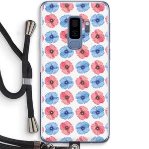 CaseCompany Klaproosjes: Samsung Galaxy S9 Plus Transparant Hoesje met koord