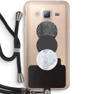 CaseCompany Marmeren cirkels: Samsung Galaxy J3 (2016) Transparant Hoesje met koord