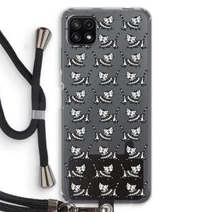 CaseCompany Zwarte poes: Samsung Galaxy A22 5G Transparant Hoesje met koord