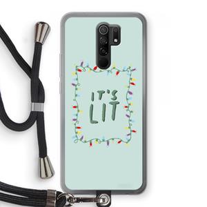 CaseCompany It's Lit: Xiaomi Redmi 9 Transparant Hoesje met koord