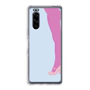 CaseCompany Pink panty: Sony Xperia 5 Transparant Hoesje