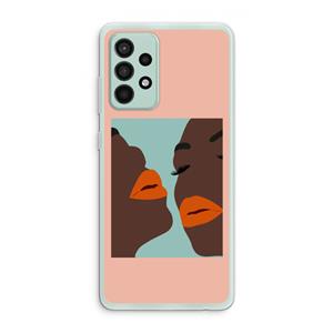 CaseCompany Orange lips: Samsung Galaxy A52s 5G Transparant Hoesje