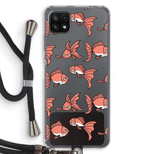 CaseCompany Blub: Samsung Galaxy A22 5G Transparant Hoesje met koord