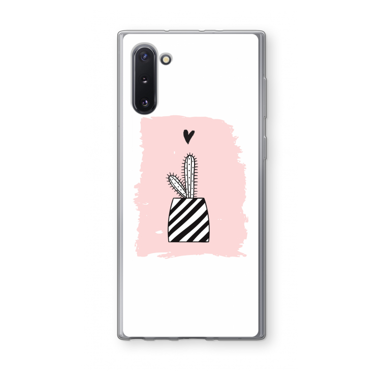 CaseCompany Zwart-wit cactus: Samsung Galaxy Note 10 Transparant Hoesje
