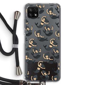 CaseCompany Zeemeermin: Samsung Galaxy A22 5G Transparant Hoesje met koord