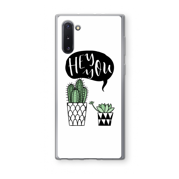 CaseCompany Hey you cactus: Samsung Galaxy Note 10 Transparant Hoesje