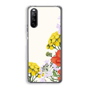 CaseCompany Wilde bloemen: Sony Xperia 10 III Transparant Hoesje