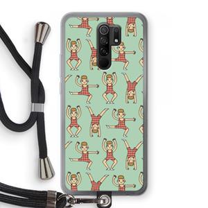 CaseCompany Gymboys: Xiaomi Redmi 9 Transparant Hoesje met koord