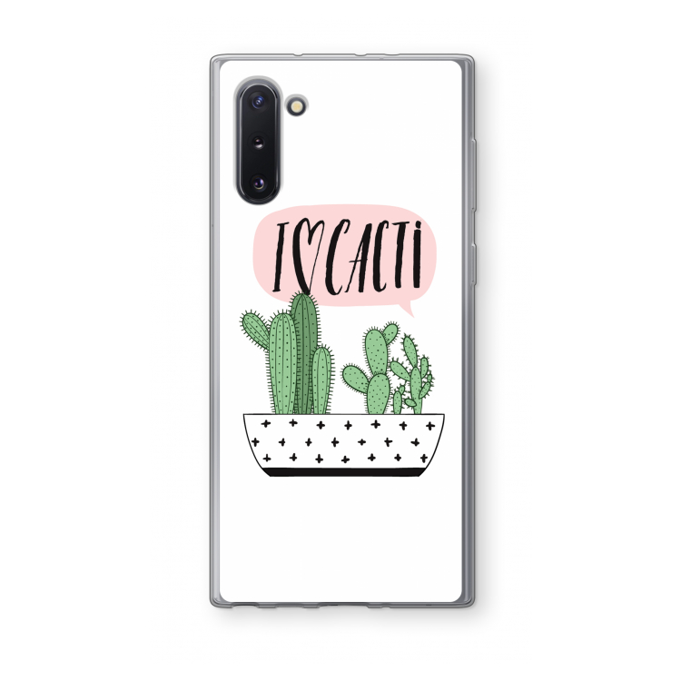 CaseCompany I love cacti: Samsung Galaxy Note 10 Transparant Hoesje