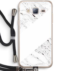 CaseCompany Biggest stripe: Samsung Galaxy J3 (2016) Transparant Hoesje met koord
