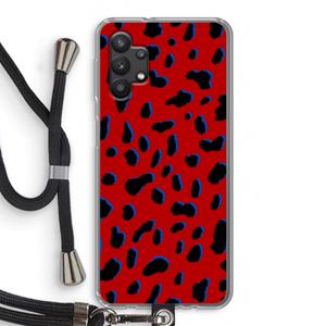 CaseCompany Red Leopard: Samsung Galaxy A32 5G Transparant Hoesje met koord