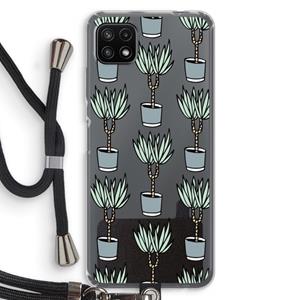 CaseCompany Boompje: Samsung Galaxy A22 5G Transparant Hoesje met koord