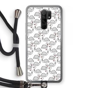 CaseCompany Zwanen: Xiaomi Redmi 9 Transparant Hoesje met koord