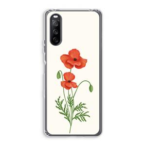 CaseCompany Red poppy: Sony Xperia 10 III Transparant Hoesje