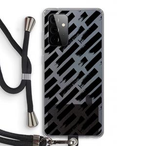 CaseCompany Zwarte vegen: Samsung Galaxy A72 5G Transparant Hoesje met koord
