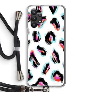 CaseCompany Cheetah color: Samsung Galaxy A32 5G Transparant Hoesje met koord