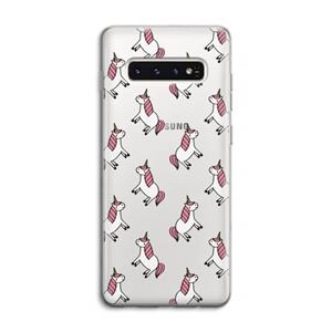 CaseCompany Eenhoorns overal: Samsung Galaxy S10 4G Transparant Hoesje