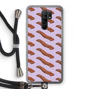 CaseCompany Bacon to my eggs #2: Xiaomi Redmi 9 Transparant Hoesje met koord