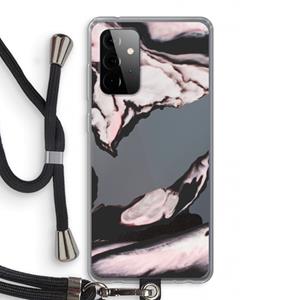 CaseCompany Roze stroom: Samsung Galaxy A72 5G Transparant Hoesje met koord