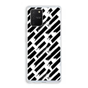 CaseCompany Zwarte vegen: Samsung Galaxy S10 Lite Transparant Hoesje