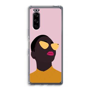 CaseCompany Yellow glasses: Sony Xperia 5 Transparant Hoesje