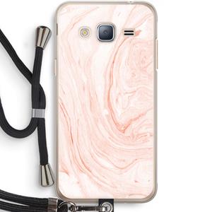 CaseCompany Peach bath: Samsung Galaxy J3 (2016) Transparant Hoesje met koord