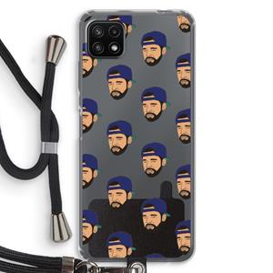 CaseCompany Drake Away: Samsung Galaxy A22 5G Transparant Hoesje met koord