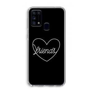 CaseCompany Friends heart black: Samsung Galaxy M31 Transparant Hoesje