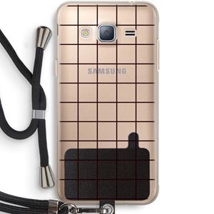 CaseCompany Rooster: Samsung Galaxy J3 (2016) Transparant Hoesje met koord