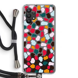 CaseCompany Colored Giraffe: Samsung Galaxy A32 5G Transparant Hoesje met koord
