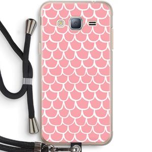 CaseCompany Dakpannetjes: Samsung Galaxy J3 (2016) Transparant Hoesje met koord