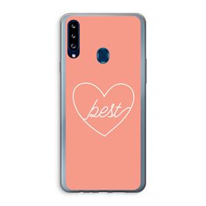 CaseCompany Best heart: Samsung Galaxy A20s Transparant Hoesje