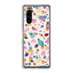 CaseCompany Terrazzo Memphis Pink: Sony Xperia 5 Transparant Hoesje