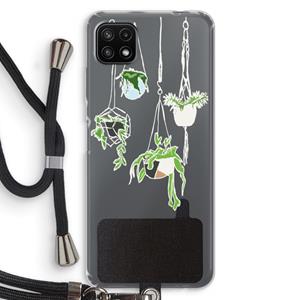 CaseCompany Hang In There: Samsung Galaxy A22 5G Transparant Hoesje met koord
