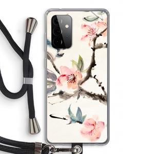 CaseCompany Japanse bloemen: Samsung Galaxy A72 5G Transparant Hoesje met koord